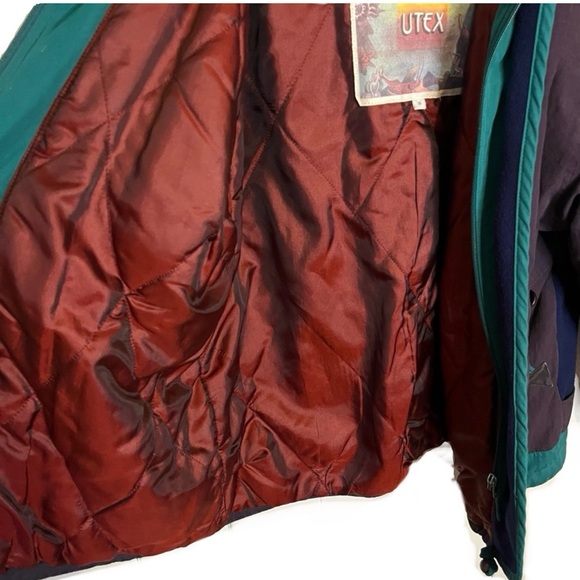 UTEX VINTAGE COAT BLUE PURPLE TEAL RED - Picture 4 of 15